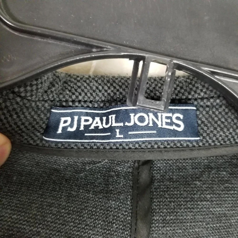 PJ Paul Jones Blazer Mens Size L Grey Textured Knit Two Button Sport Coat
